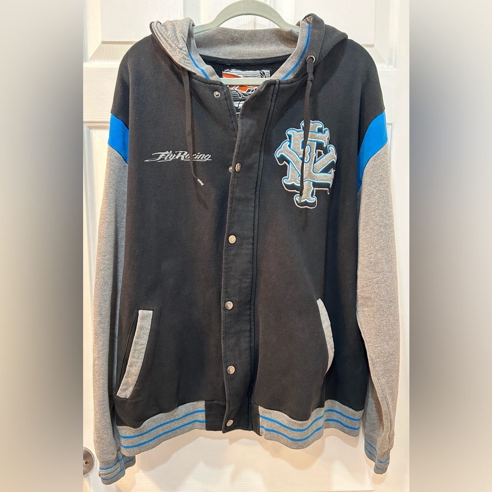 Vintage Fly Racing Y2K Hooded Mens XL Sweatshirt Motocross Jacket Grunge